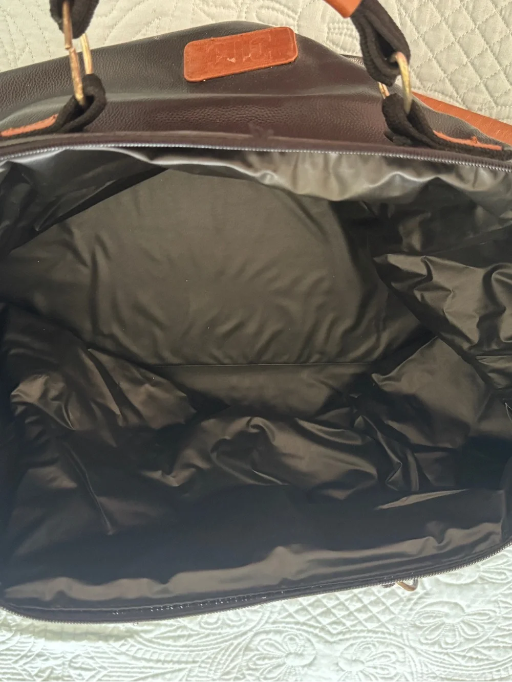 Escada Black and Brown Duffel Bag